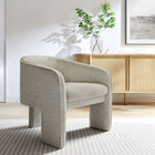Modway Greer Boucle Fabric Upholstered Accent Armchair - Parchment-Dense Foam Padding