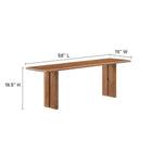 Modway Amistad 58" Wood Bench - Walnut-Solid Mango Wood Construction