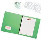 JAM Paper Plastic 0.75" 3-Ring Binder - Green-This document holder is a staple for all of your projects, assignments, memos, school work, and any other important documents that need to be kept safe.