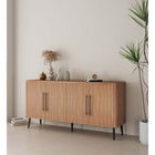 Manhattan Comfort Jodie 64.6" Mid-Century Modern Sideboard - Maple-Recommended for up to a 60" TV