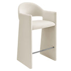 Modway Talia 41" Performance Velvet Bar Stool - Alabaster-Stain-Resistant Performance Velvet