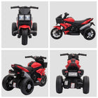Aosom 6V Kids Electric Pedal Motorcycle with Music - Red-Pedal-powered motorcycle, speed can reach maximum 3Km/h 