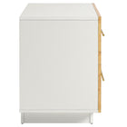 Modway Abel 2-Drawer Burl Wood Nightstand - White Bleached Burl-Gold-tone Metal Handles