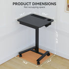 ShoppingAll Airlift Pneumatic Height Adjustable Sit-Stand Mobile Computer Cart - Black-8