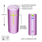 Ultimate Ears BOOM 4 Portable Waterproof Bluetooth Speaker - Enchanting Lilac-Extremely Wireless: With 45 meters (147 feet) of range, you can walk away from your BOOM 4 wireless speaker and keep the tunes comin’