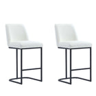 Manhattan Comfort Serena 17.71" Modern Leatherette Upholstered Counter Stool - White - 2 Pack-Modern Counter Stool with Backrest Perfect for Bar and Kitchen Use - Set of 2