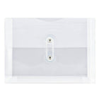 JAM Paper Plastic Envelopes with Button and String Tie Closure, Index Booklet, 5.25 x 7.5, Clear Poly, 24 Pack (920B1clg)-Clear