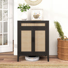 HOMCOM 28" L Sideboard Buffet Cabinet with Storage - Black-Suitable as a buffet table, coffee bar, or accent piece