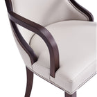 Manhattan Comfort Grand 22.5" Traditional Faux Leather Upholstered Dining Armchair - Light Grey-23.63" L x 23" W x 37.25" H