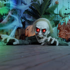 HOMCOM 66" Sound Activated Crawling Zombie Halloween Decoration-Red lights in the eyes 