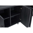 Manhattan Comfort Jodie 64.6" Mid-Century Modern Sideboard - Charcoal Grey-4 Soft Close Doors with Ribbed Design