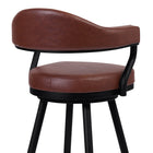 Armen Living Justin 30" Bar Height Swivel Bar Stool in Vintage Coffee Faux Leather with Black Metal Legs-5