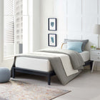 Modway Lodge Wood Twin Platform Bed Frame - Grey-Sturdy Mattress Foundation