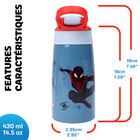 Danawares Marvel Spider-Man Double Wall Stainless Steel with Silicone Spout - 430 ml-This 430ml bottle features a double-wall design to keep drinks cooler for longer
