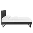 Modway Marlee Wood Full Platform Bed with Angular Frame - Black-Rubberwood Legs