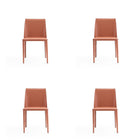 Manhattan Comfort Paris 18" Modern Faux Leather Upholstered Dining Chair - Clay - Set of 4-Modern Dining Chair Perfect for Dining and Home Office Use. Set of 4