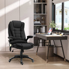 Vinsetto Massage Office Chair with 6-Point Vibration - Black-High-back line design with thick padding, provides extra comfort
