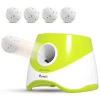 PawHut Automatic Dog Ball Launcher with 5 ETPU Tennis Balls - Green-Keeps your dog entertained and active, relieving your guilt when you're busy 