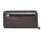 Club Rochelier Ladies Leather Zip Around Wallet - Burgundy-8 Credit Card Slots