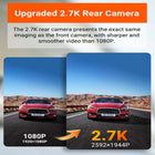 Vantrue E2 2.7K Dual Front and Rear Dash Cam with 64 GB SD Card-Integrated gps records driving route speed and location and embeds this information directly into video recordings