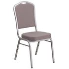 Flash Furniture HERCULES Series Crown Back Stacking Banquet Chair in Grey Dot Fabric - Silver Frame-500 lb. Weight Capacity