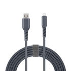 Basic Tech 6 foot Lightning Braided Cable - Charcoal-C89 fast charging cable