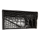 Gry Mattr Vegan Leather Wallet - Black Croc-Four card slots and one large slip pocket for bills or receipts