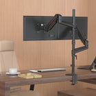 SHOPPINGALL Extra Long Vertically Stacked Dual Gas Spring Monitor Arm for 15”-32” Screens - SA-GA24L-Black-7