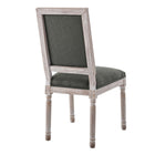 Modway Court French Vintage Upholstered Fabric Dining Side Chair - Natural/Grey-Comes Fully Assembled
