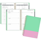 Mead 2026-27 Two-Tone Weekly/Monthly Planner - 8½" x 6" - Watermelon - Bilingual-Twin coil binding