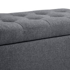 HOMCOM Linen-Touch Fabric Storage Bench with Flip Top - Dark Grey-Easy Assembly Required