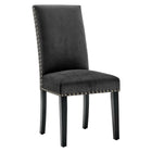 Modway Parcel Performance Velvet Dining Side Chairs - Charcoal - 2 Pack-Contemporary Dining Chair