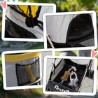 PawHut 4-Wheel 3-in-1 Pet Stroller with Folding Carrier - Yellow-Two front universal wheels and two directional wheels with brakes 
