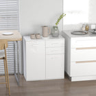 HOMCOM 28" L High Gloss Sideboard with 2 Drawers and 2 Doors - High Gloss White-Perfect any dining room, living room, family room, den, office, etc 