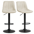 HOMCOM Adjustable Leathaire Swivel Bar Stools with Back - Cream White - 2 Pack-Set of two chairs for a stylish and coordinated look

