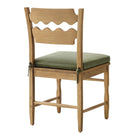 Modway Jax Oak Wood Dining Chair With Wavy Razor Back and Cushion - Weathered Oak Sage-Sturdy Side Stretchers