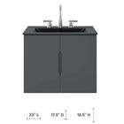 Modway Vitality 24" Bathroom Vanity Cabinet - Grey-Soft-Close Doors
