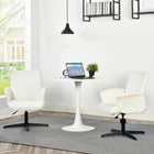 Homy Casa 31.5"W Round  Office Desk - White-Smooth, easy-to-clean surface ideal for busy work environments