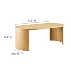 Modway Aspect Oval Wood Coffee Table - Oak-Oval Accent Table