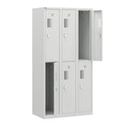 Ceha NH Series 2-Tier Locker with Front Hole Vents - Bank of 3 - Light Grey-Name plate holder on door