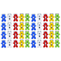 Pencil Grip Magnet Man Magnetic Clip - Assorted Colors - Set of 40-Attach to filing cabinets, refrigerators and any other magnetic surface