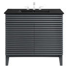 Modway Render 36" Bathroom Vanity - Grey/Black-Ceramic Sink Basin