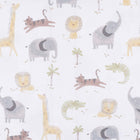 Gerber Childrenswear Knit Crib Sheet - Animals + Geo -Crafted from a durable blend of polyester and stretchy spandex jersey, this sheet ensures a snug fit on standard crib mattresses, measuring 52 x 28