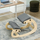 HOMCOM - Chaise à genoux ergonomique en bois à bascule pour une meilleure posture - gris-Le coussin et le panneau pour les genoux s'ajustent sur six positions pour un confort maximal 