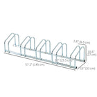 HOMCOM 5-Bike Bicycle Floor Parking Rack for Indoor and Outdoor Use - Silver-Surface is galvanized for protection, outdoor and long term use