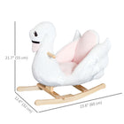 Qaba Baby Swan Design Rocking Horse - White-Features an easy-grip front handlebar, footrests, and seat belt for safety 