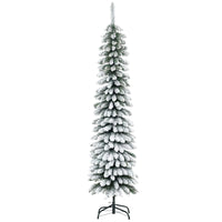 HOMCOM 6' Pencil Artificial Christmas Tree with Realistic Branches - Green-Lush with tips that provide a healthy, natural look 