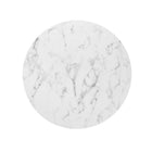Modway Lippa 36" Round Faux Marble Dining Table - Gold White-Assembly Required