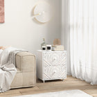 HOMCOM Nightstand, Mid-Century Style for Bedroom - White-Functions perfectly as a bedside table, sofa side table