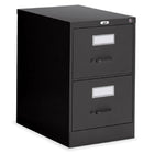 Staples Vertical Legal File Cabinet, 2 Drawer, Black-Smooth-gliding, fully progressive, ball-bearing suspension for smooth operation